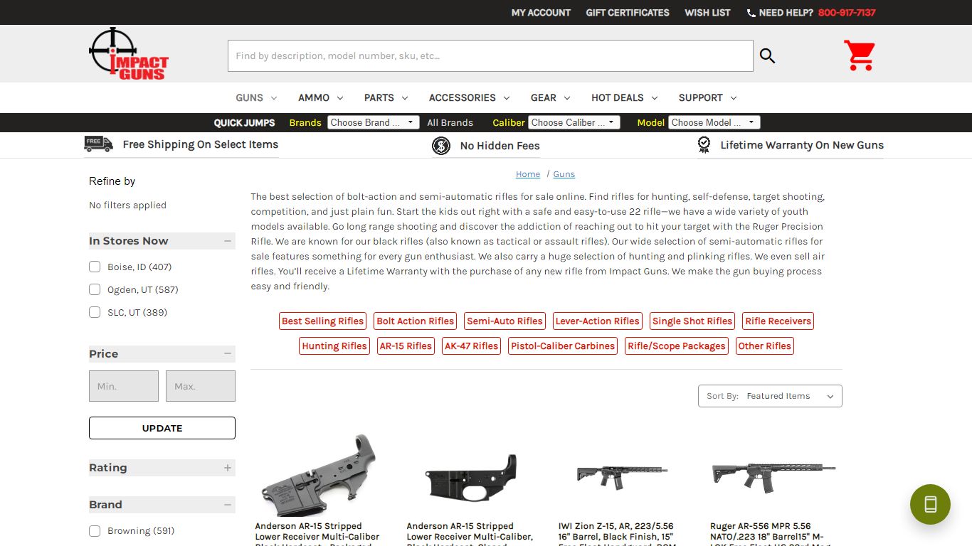 Quality Rifles for Sale Online | Impact Guns